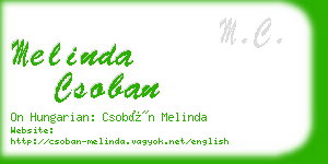 melinda csoban business card